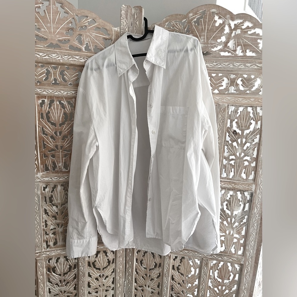 The Frankie Shop Lui Oversized White Shirt